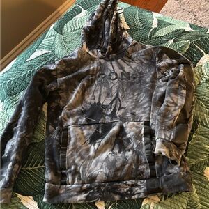 Zumba Tie-Dye Pullover Hoodie in Black and Gray